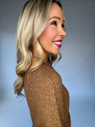 Flirty & Fun Knit Top - Caramel