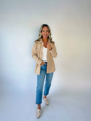 Here For You Shacket - Taupe