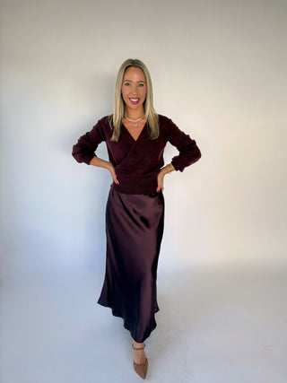 Wrapped Up In You Sweater - Dark Cherry