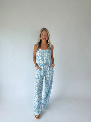 Vacation Vibes Top - Blue/White