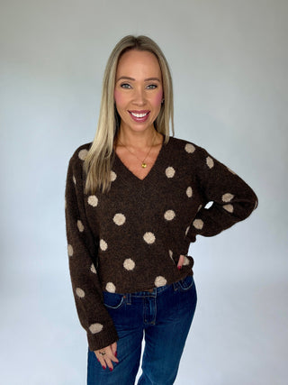 Put On The Spot V-Neck Sweater - Chocolate Brown