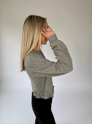 Flirty Frills Cardigan - Grey