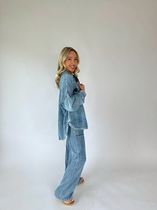 Bend The Rules Denim Top - Chambray