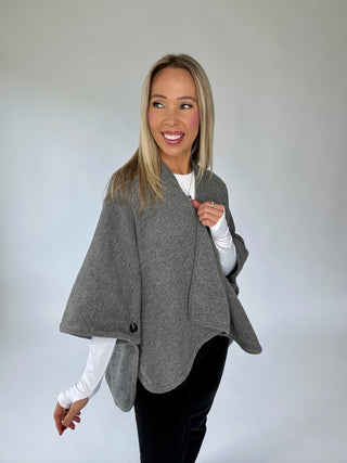 Well Traveled Poncho - Grey