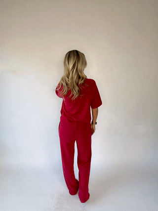 Laguna Lounge Tee - Garnet Red