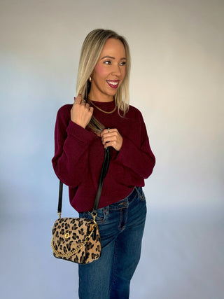 Piper Pullover Oversized Sweater - Wine