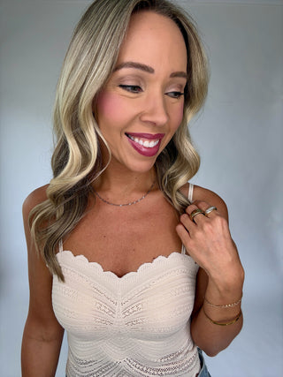 Fine Lace Scalloped Bralette - Nude