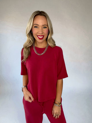 Laguna Lounge Tee - Garnet Red