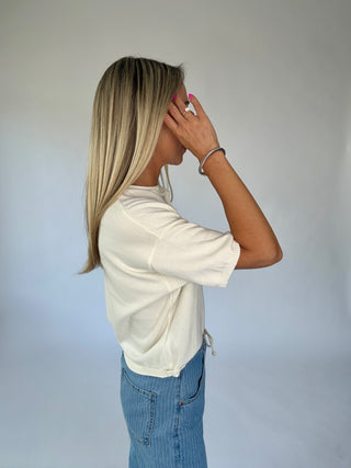 Simple And Sweet Short Sleeve Cardigan - Ivory