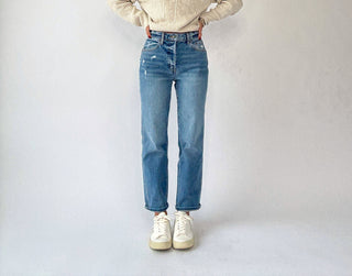 Boyfriend Button Fly with Mini Cuff Jean