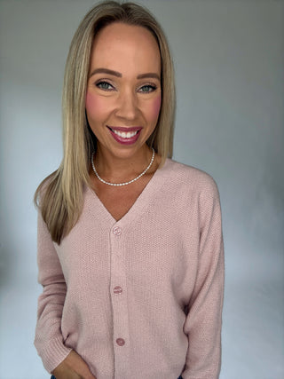 Open To It Cardigan - Soft Pink