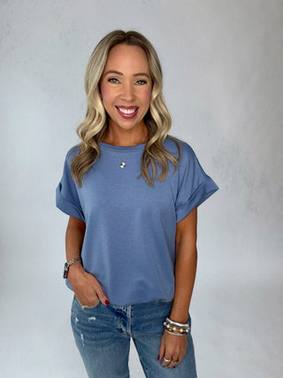 Cool & Collected Top - Misty Blue