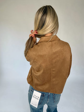 Let's Be Honest Suede Jacket - Camel