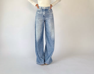Life On The Edge Sweatpant Jeans - Denim Blue