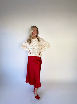 Winter Whispers Pearl Trim Sweater