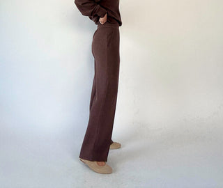 VARLEY The Wide Leg Pant 30" - Coffee Bean Marl