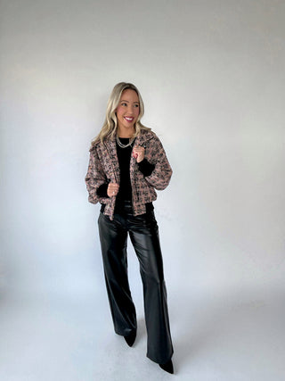 Twist of Fate Tweed Bomber Jacket