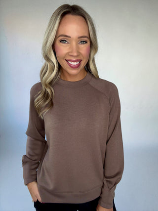 VARLEY Zosia Crew Neck Midlayer - Coffee Quartz