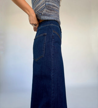 Keep It In Line Wide Leg Jeans - Dark Denim