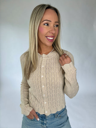 All The Possibilities Cardigan - Cafe Creme