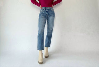 Boyfriend Button Fly with Mini Cuff Jean