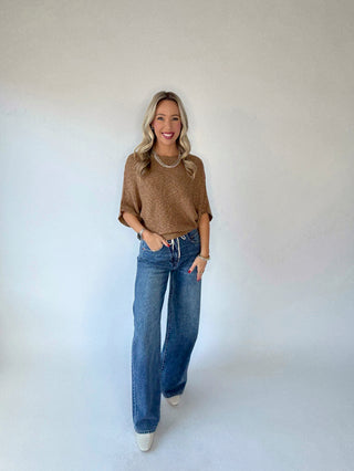 Flirty & Fun Knit Top - Caramel