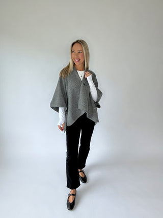Well Traveled Poncho - Grey