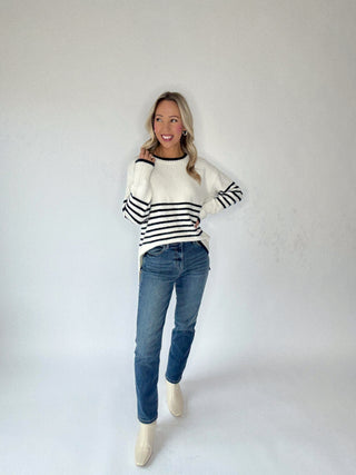 Signature Stripe Boyfriend Sweater