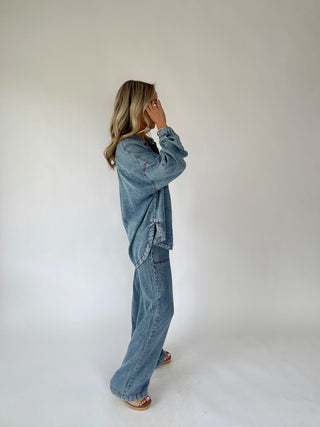 Bend The Rules Denim Top - Chambray
