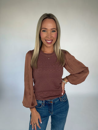 Champagne & Silk Top - Mocha Mousse