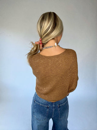 Flirty & Fun Knit Top - Caramel