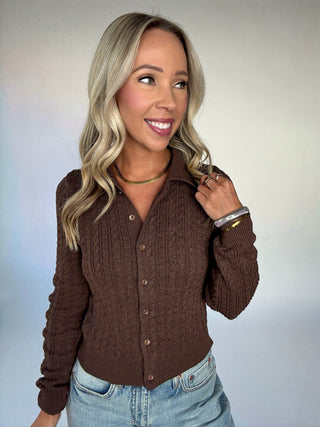 Gather Round Cardigan - Cocoa