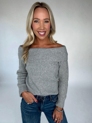 Silver Bardot Sweater