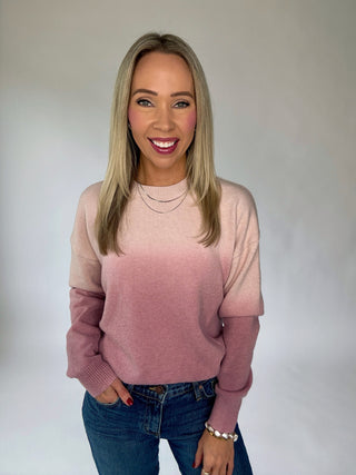 Blushing Beauty Ombre Sweater - Mauve