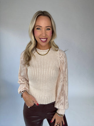 Vintage Blush Contrast Sweater