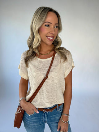 Soaking Up The Sunshine Knit Top - Ivory