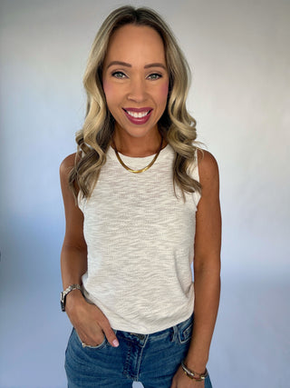 Basic Is Best Sleeveless Knit Top - Ivory