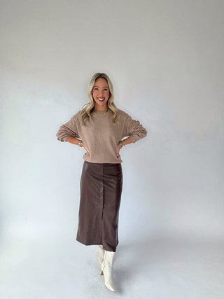 Chocolate Love Vegan Leather Skirt