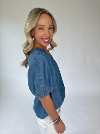 Don't Think Twice Denim Top