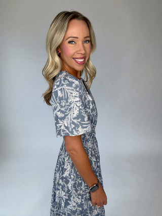 Romance Awaits Floral Dress - Blue