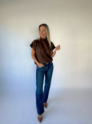 Thinking of You Faux Suede Top - Brown
