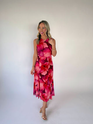 The Garden Society Midi Dress - Plum/Multi