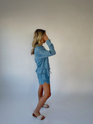 Softly Structured Tencel Jacket - Chambray Blue