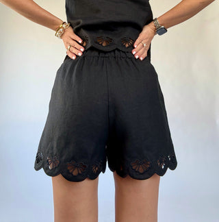 SANCTUARY Almost There Linen Shorts - Black