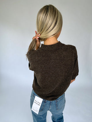 Naturally Yours Tie Neck Sweater - Brown