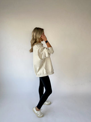 Cozy Hour Mock Neck Sweatshirt - Ash Grey