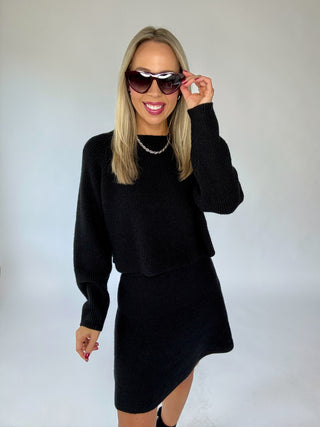 Set The Bar Knit Top - Black