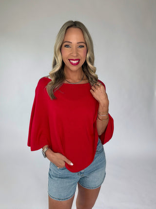 Take It From The Top Poncho - Red