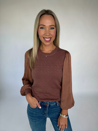 Champagne & Silk Top - Mocha Mousse