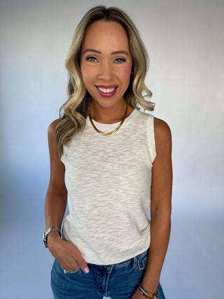 Basic Is Best Sleeveless Knit Top - Ivory